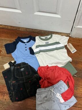 Levi's Cream Tee with Green & Navy Stripes - Levi's Kids